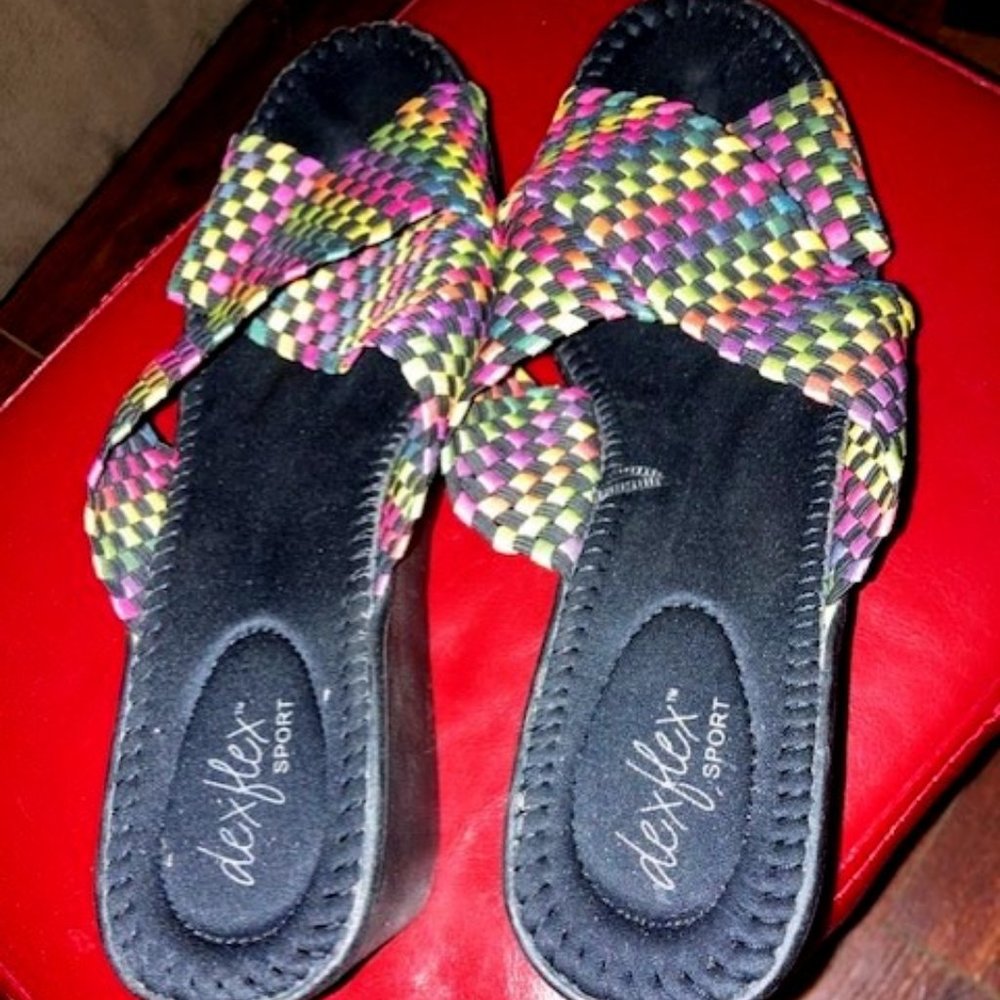 EUC, DexFlex, Multi Colored, Sandals